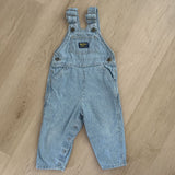 Vintage OshKosh 90's Blue Engineer Stripe Overalls - 2T