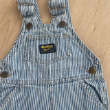 Vintage OshKosh 90's Blue Engineer Stripe Overalls - 2T
