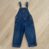 Vintage OshKosh Denim Overalls with red stitching details - 3T