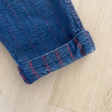 Vintage OshKosh Denim Overalls with red stitching details - 3T