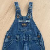 Vintage OshKosh overalls with airplane patch + plaid details - 3T