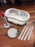 Bargain Halo Swivel Bassinet - has significant discoloration on fabric but works fine
