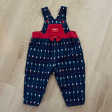 Vintage OshKosh Floral Knit Pattern Overalls - 12m