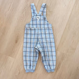 Vintage Baby B'Goash Plaid Flannel Moose Overalls - 2/3t (tagged 24m)