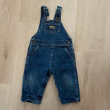 Vintage OshKosh Classic Denim Overalls - 12m