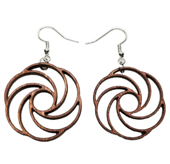 Spiral Wood Earrings
