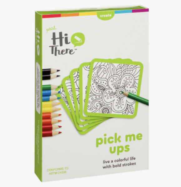 Pick Me Ups Coloring Cards, Adult Coloring