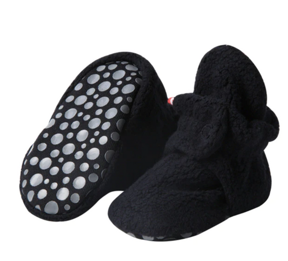 Fleece Booties with grippers - Black
