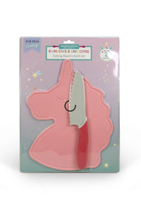 Unicorn Cutting Board & Kid Safe Knife Set