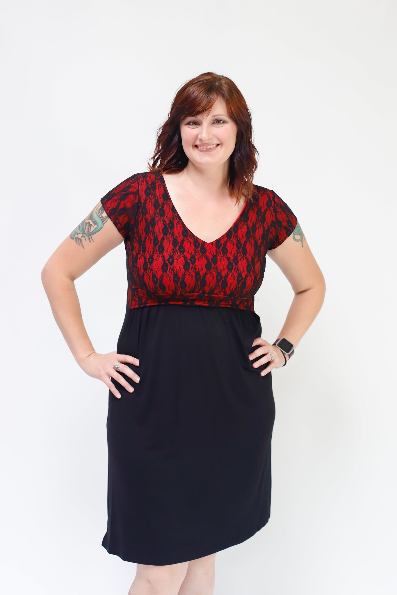 lace nursing dress Black Lace Nursing Dress- Flutter Short Sleeve
